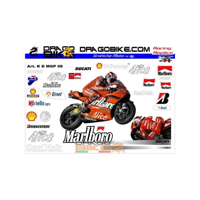 Kit Adesivi Moto E Grafiche Per Ducati MotoGP Marlboro Team Superbike