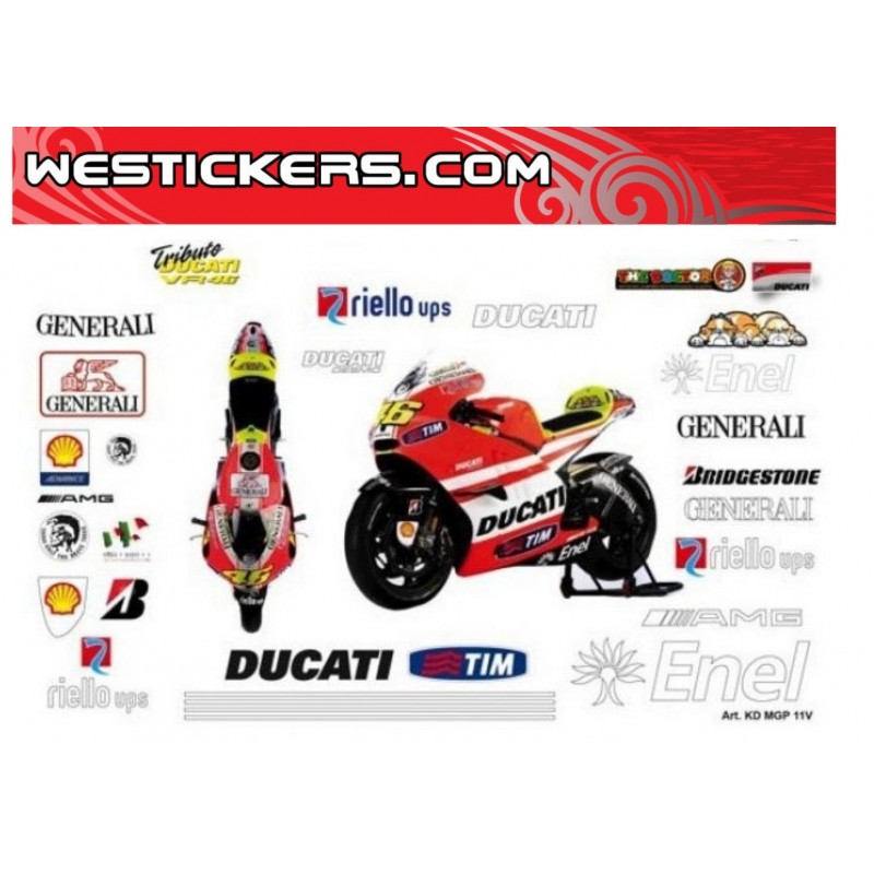 Motorbike Stickers Ducati 2011 Valentino Rossi