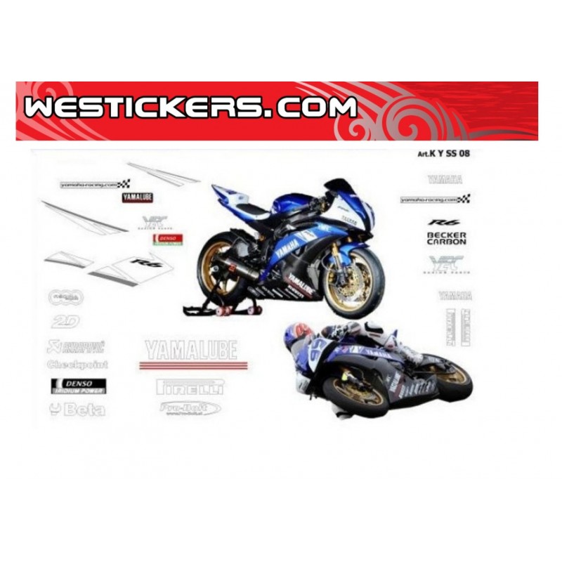 Complete Racing stickers' kit with number - Yamaha R6